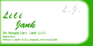 lili jank business card